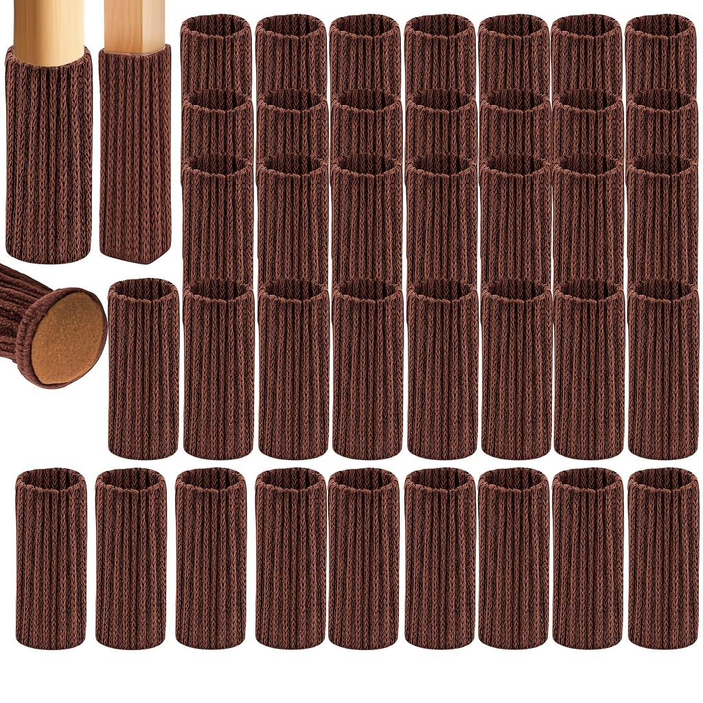 Chair Leg Socks/Protective Covers, Elastic Knit, Noise-Reducing, Anti-Scratch, Universal (48 Pcs)