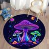 Free Shipping! "Neon Mushroom Fantasy Rug for Kids' Rooms" Round Carpet for Home Sofa Bedroom, Gift