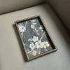Snack Tray 20x30CM Tea Tray Golden Flower Flower Square Dessert Tray Exquisite Design Blue Bottom Serving Tray Foyer