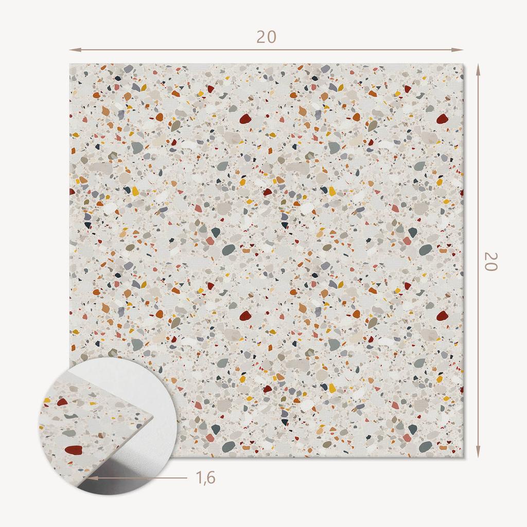 Dekoracyjne Kafelki Winylowe Podłogowe Wzór Z Różnorodnymi Kształtami 20X20X20 Cm