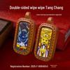 Zhaki Lhamu Pintado à Mão Tibetano: Thangka de Dupla Face de Jambhala Amarelo e Tara Verde.