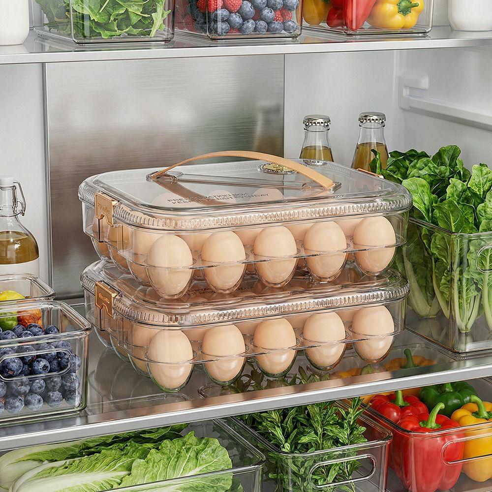 Boîte de conservation d'œufs à 24 compartiments Contenant de stockage alimentaire de qualité alimentaire pour réfrigérateur Utilisation au réfrigérateur
