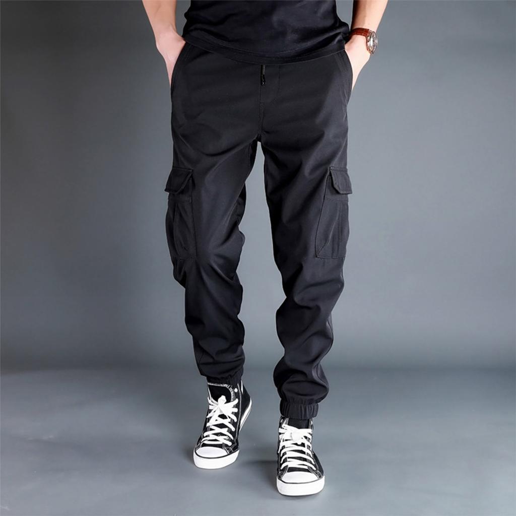 Men'S Casual Pants Loose Jogging Sports Large Pockets Leg Cinching Pants
