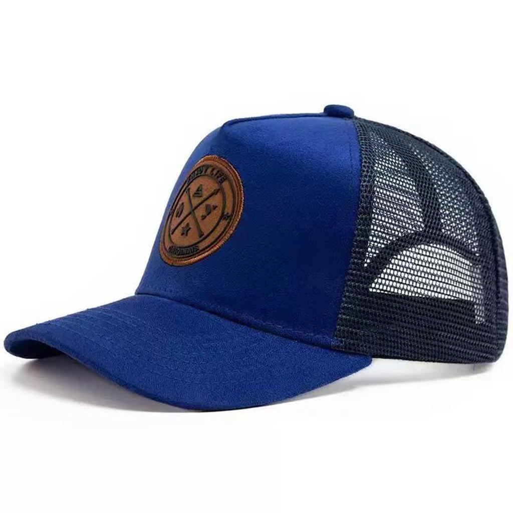 Men Vintage Patch Emblem Baseball Cap Mesh Hat Outdoor Adjustable Sunscreen Leisure Hat Spring Autumn Travel Tourism Beach Vacation