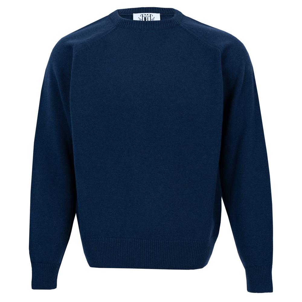 Frui Raglan Sleeve Crew Neck Knitwear Navy Deep Blue/Xs