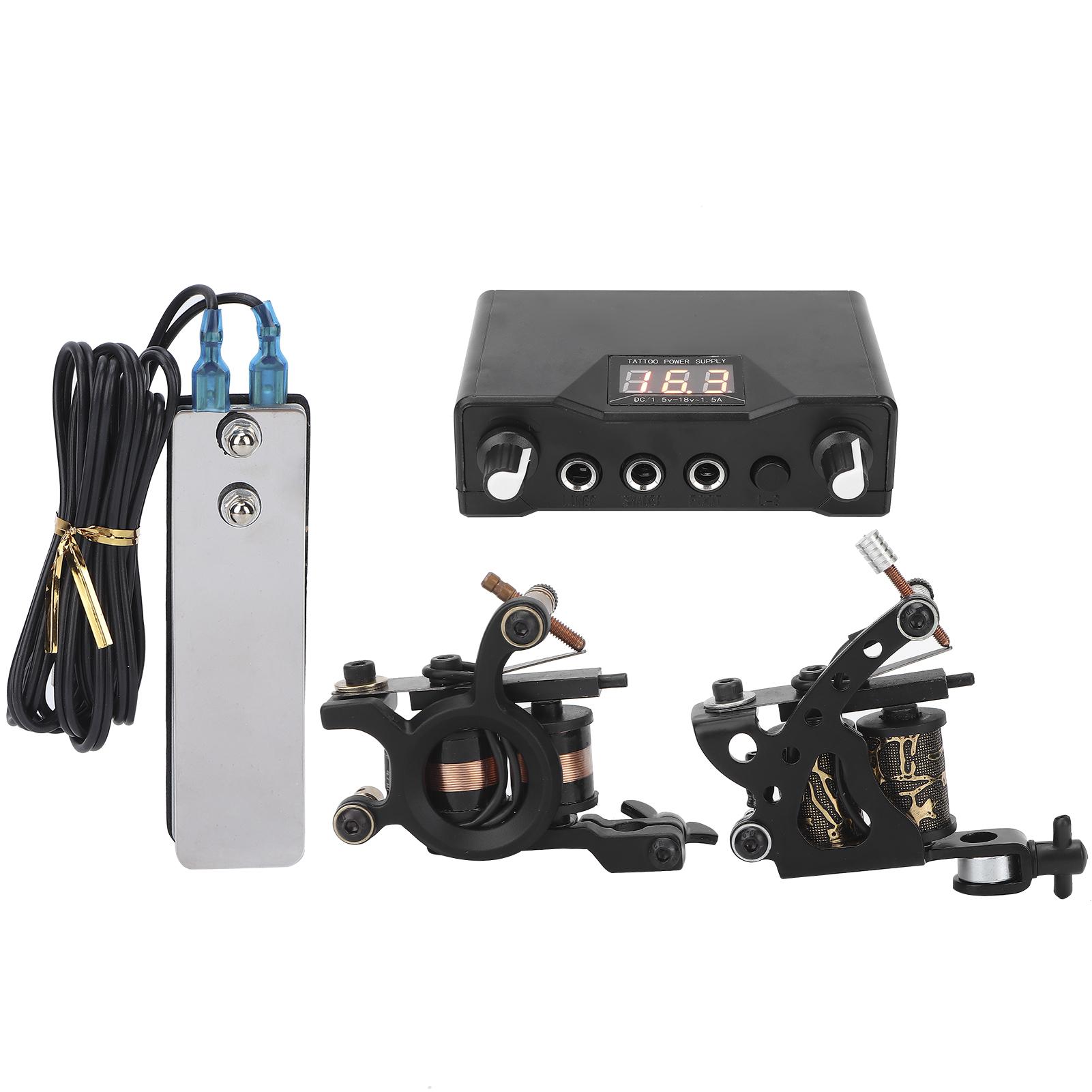 

Двойная катушка для татуировки, машинка для татуировки, игла для практики, набор для пигмента кожи EU Plug