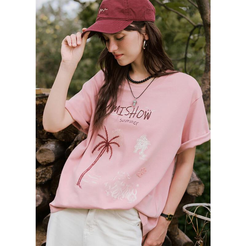 

Mixiu Retro Resort Coconut Tree Print T-Shirt M