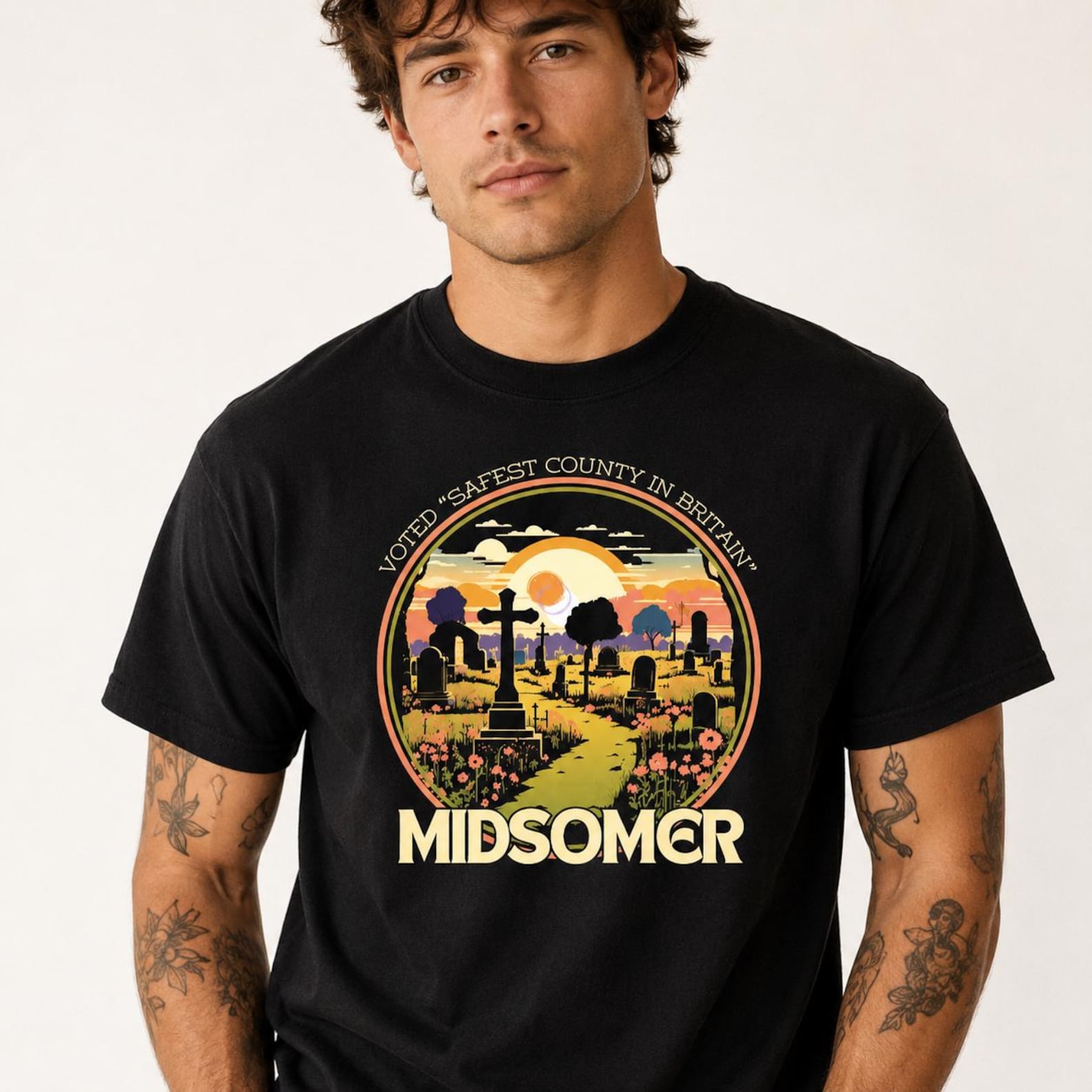 Midsomer Murders T-Shirt | British Crime TV Gift | Inspector Barnaby Shirt | John Nettles Fan Tee | Cozy Mystery Gift | British TV Series 2XL