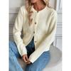 Ny Höst- och Vinter Casual Koreansk Stil Metallknapp Kofta Enfärgad Tröjjacka för Kvinnor