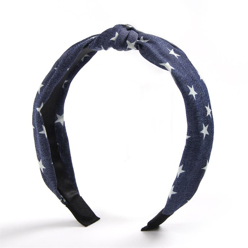 1/3 Stück Geknotetes Print Denim Stoff Stirnband für Frauen Mädchen Shopping Gesichtswäsche Haarreif Einfaches Denim Kopfschmuck