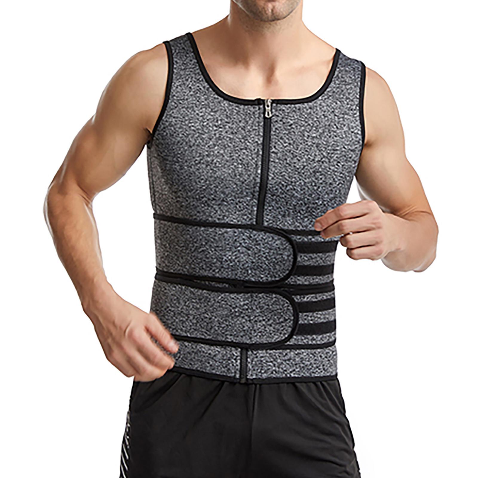 

Men Vest Waist Trainer Training Double Zip Body Shaper XXL