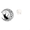 Moonlit Cat Sculpture And Elephant Figurine Collection for Animal Lovers Unique Wall Art