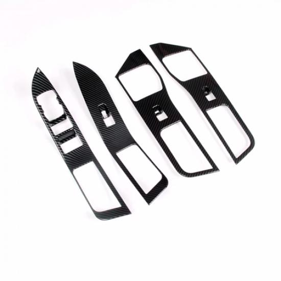 Carbon Fiber Inner Window Switch Panel Cover Trim For Ford Explorer -2024