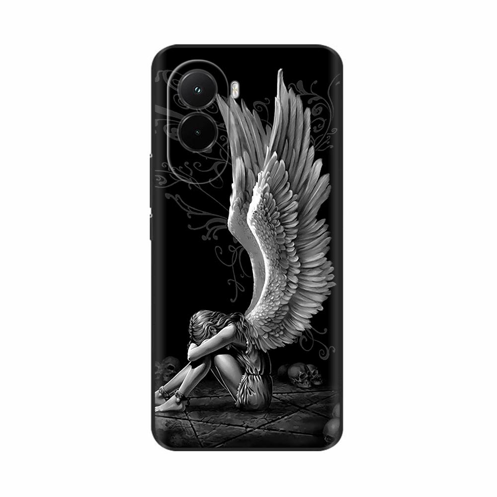 Phone Case For Xiaomi Poco M7 4G Case Soft Silicone TPU Back Cover For Poco M7 Pro 5G Case Ultra Thin Flower Skull Painted Cases