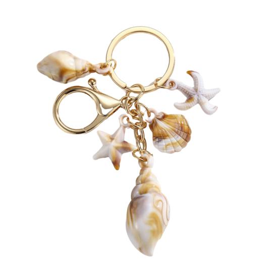 Beach Keychain Pendant Imitation Shell Conch Starfish Design Handbag Pendant Keyring Bag Charm Wallet Accessory
