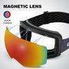 Odoland Snow Goggles Night Ski Magnetic Interchangeable Spherical Glasses OTG Wide Field of UV400 Impact Unisex Lens VLT + Lenses, Lenses, Dual-Layer