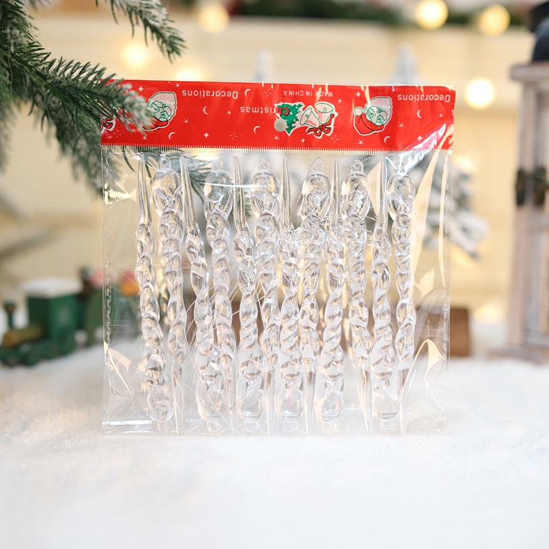 Cross-Border Creative Transparent Icicle Ornament for Christmas Tree Decoration