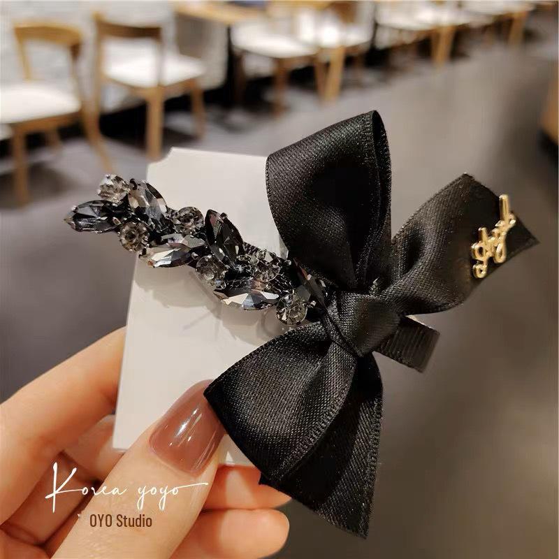 

Корейская роскошная заколка для волос с бриллиантовым бантом: Блестящий зажим-утконос в стиле знаменитостей