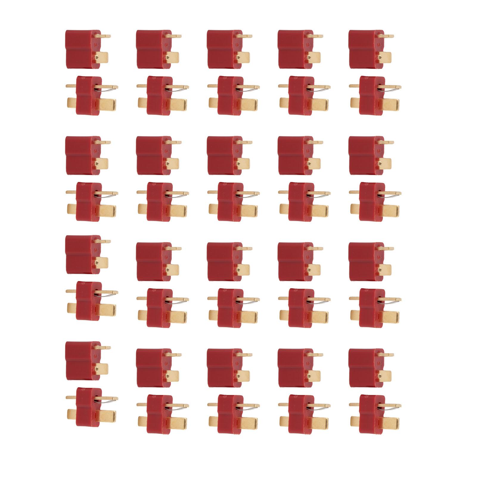 

10 Sets T Plug Connectors Gold Plated Male and Female Plugs Connectors 25A for RC LiPo Battery