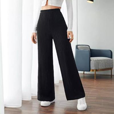 Pantalones de mujer primavera y otoño nueva moda versátiles elásticos ocio cómodos pantalones rectos drapeados