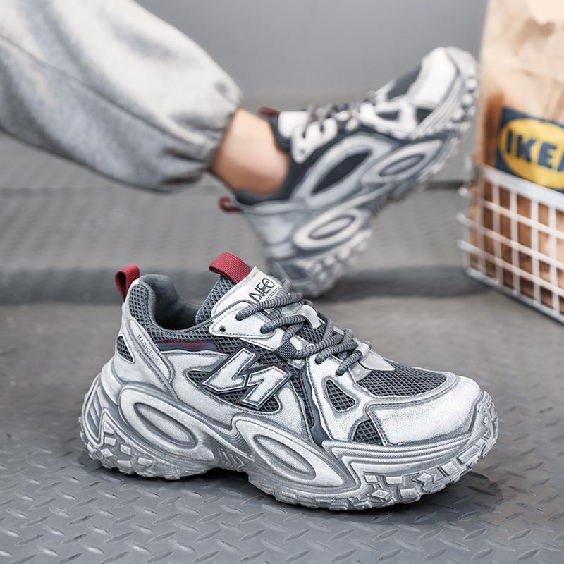 New Fashion Men 's Four Seasons Comfortable Thick Sole Shoes Students BoysTrending Soft Sole Breathable Casual Running Sneakers
