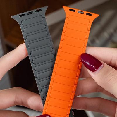 Magnetisches Schlaufenarmband für Apple Watch S10 46mm 42mm 40mm 41mm 45mm 44mm 49mm Silikonarmband für lWatch Series Ultra 2 9 8 7 6 5 4