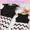 Elegant Mother And Daughter Fashion Casual Boho Stripe Maxi Matching Dress Set