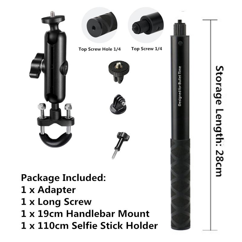 Motorcycle Bicycle Camera Holder Handlebar Mount Bike Bracket for GoPro Hero 13 12 11 10 9 8 DJI Action 5 Pro 4 3 Insta360 X5 X4