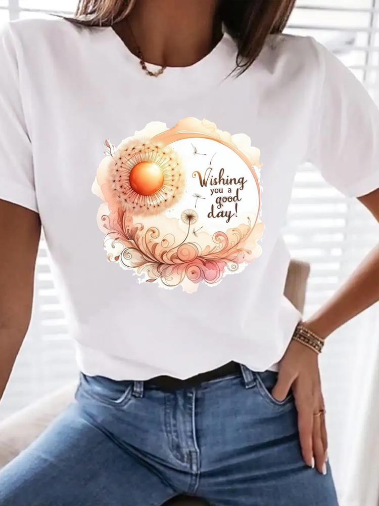 (Asian Size) Letter Style Trend Woman Top Fashion Women Clothing Short Sleeve T Shirt Female Graphic T-shirts Print Tee