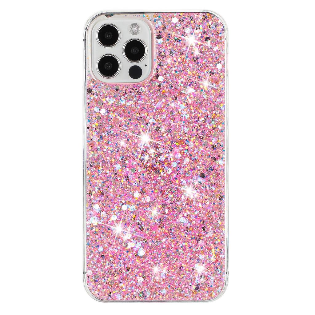 For iPhone 12/12 Pro 6.1 inch Dustproof TPU Phone Cases Glittery Powder Decor Phone Cover Epoxy Shell