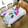 Waterproof Thicken Tablecloth Colorful Lines Sexy Flower Merry Christmas Rectangular Round For Wedding Party Decor