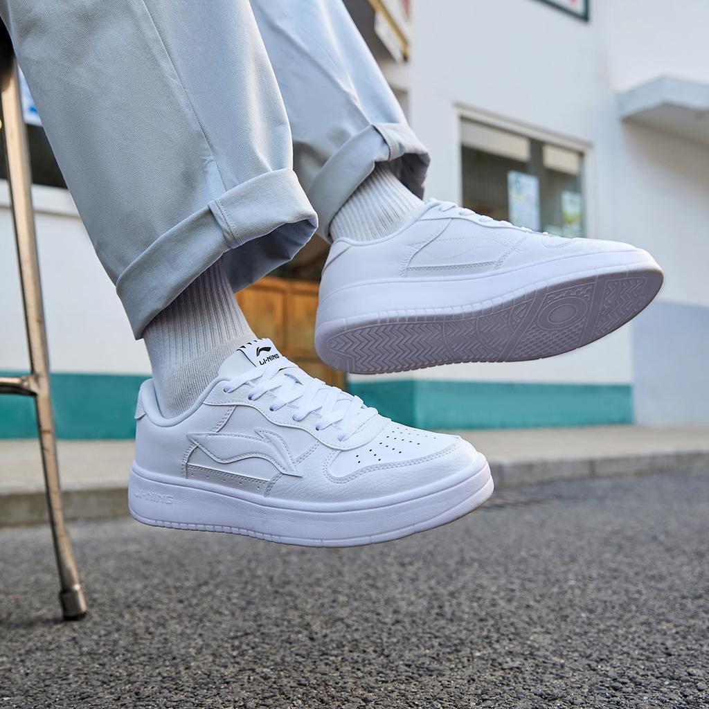Li Ning Floating Boat Slip Resistant, Abrasion Resistant, Breathable, Height Increasing Low top Skateboard Shoes Men's AGCS419-1