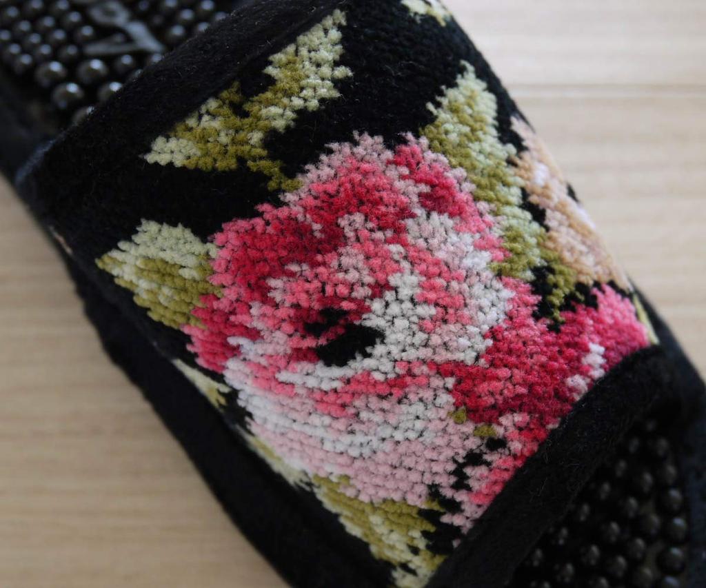 Kawasaki Lake Ulster Rose for Guests and Business Modern Rose Design with Chenille Healthy Room Shoes Slippers, Use, Weave, Slippers,