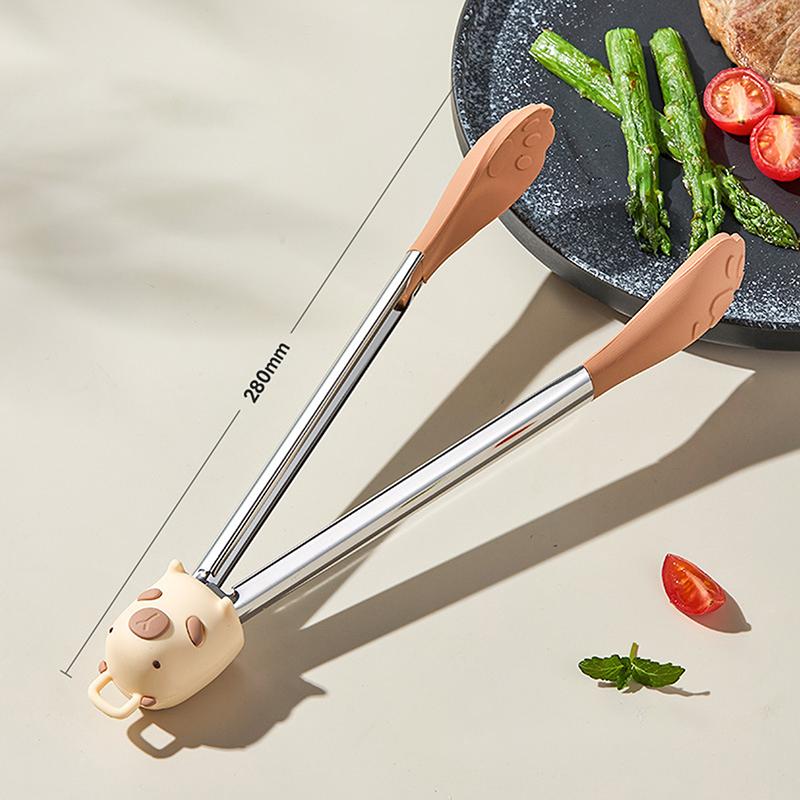 

For Cooking Cat Design Heavy Duty Grill Tongs For Outdoor Grill Kitchen Small Appliances Stainless Steel Food Tongs Food Tongs коричневий