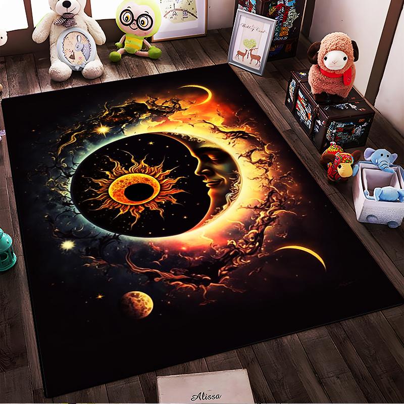 Celestial Sun and Moon Art Rug - Non-slip rug suitable for living room and bedroom sofas