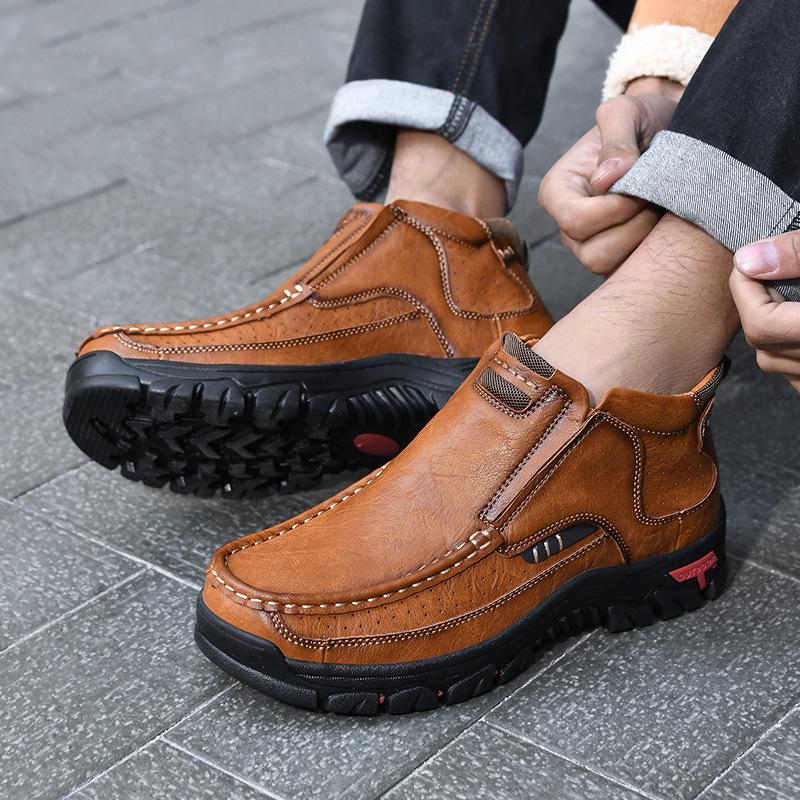 2025 Men's Large Size Outdoor Martin Leather Boots - Casual Short Style