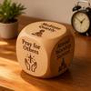 Christian Prayer Dice Handmade Wooden 6-Sided Decision Dice with Faith Engravings Religious Inspirational Dice for Family Group