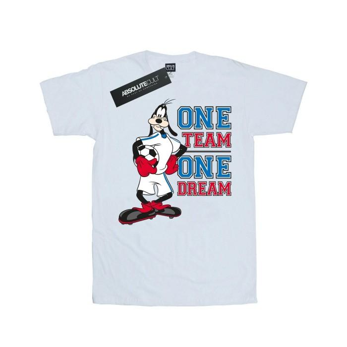 Disney Womens/Ladies Goofy One Team One Dream Cotton Boyfriend T-Shirt