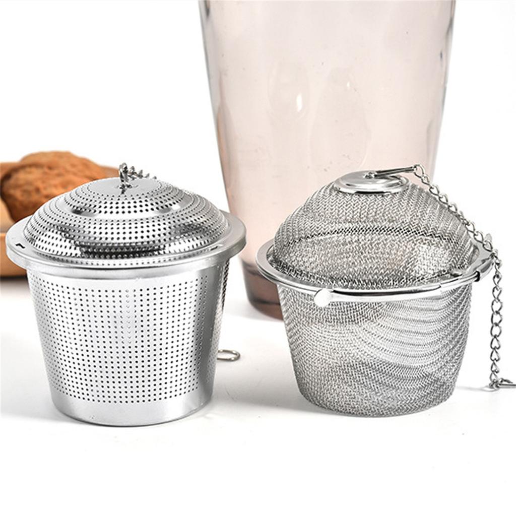 Infuseur à thé en feuilles mobiles, boule à thé réutilisable en acier inoxydable, passoire à thé à mailles fines 2 pièces