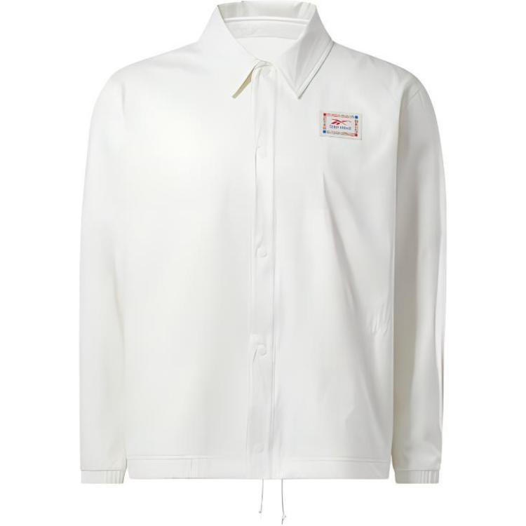 

Reebok Solid Color Polo Casual Shirt Jacket Men jackets White HN5809 XL