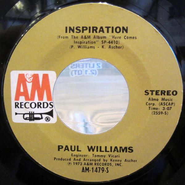 

7inch Record PAUL WILLIAMS Inspiration AM1479S AM 1973 US Rock Used