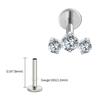 Right Grand ASTM F136 Titanium Triple CZ Cluster Cartilage Earring 16G Mini CZ Labret Tragus Helix Medusa Flat Back Piercing