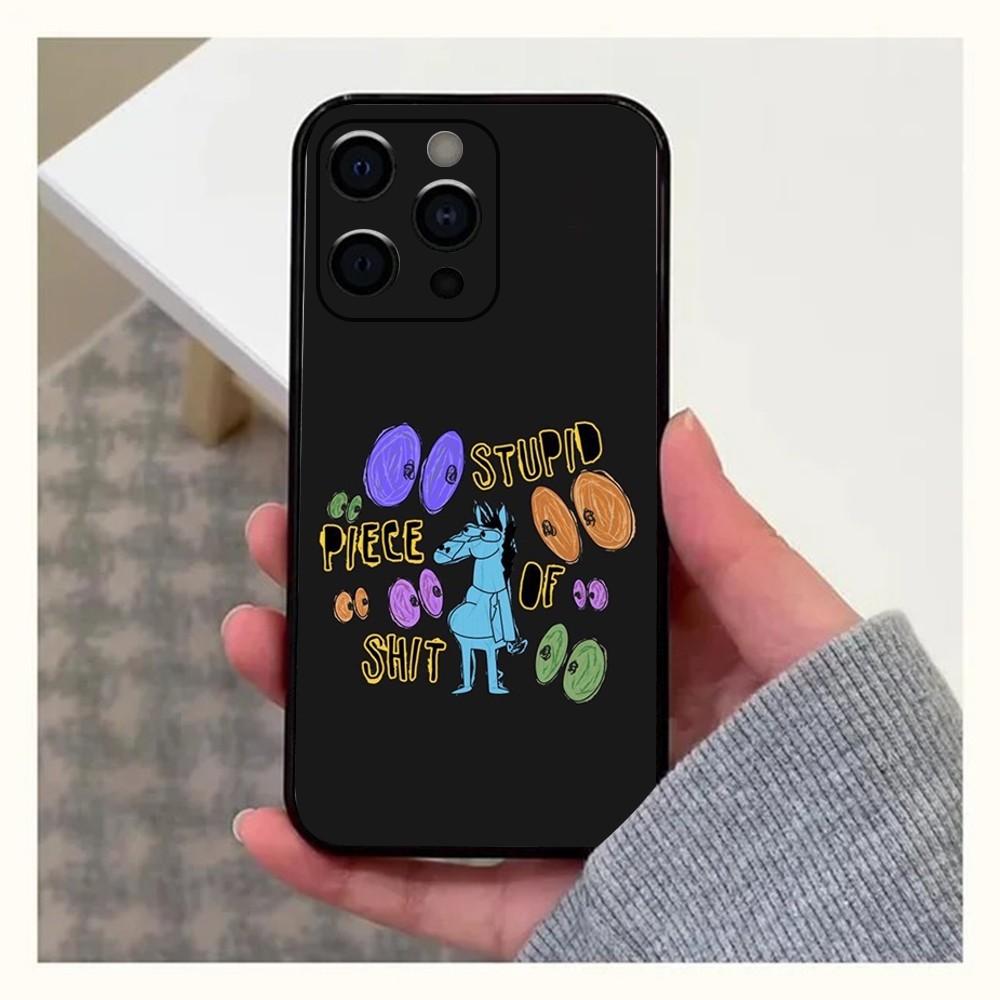 B-Bojack Cartoon H-Horseman Funny Phone Case For Apple iPhone 15,14,13,12,11,Pro,X,XS,Max,XR,Plus,Mini Soft Black Cover