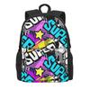 Schwarz-Weiß Graffiti Rucksack Abstraktes Symbol Neuheit Rucksäcke Damen Herren Universität Langlebig Schulrucksäcke Design Rucksack