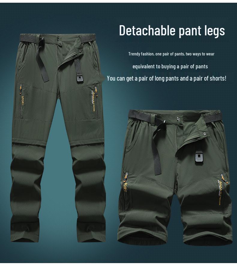 Detachable Men's Quick-Dry Sports Pants – 2-in-1 Stretch Design for Spring & Summer