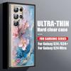 Clear Marble Flower Pattern Case For Samsung Galaxy S26 S25 S24 S23 Ultra S22 Plus S25 FE A56 A36 A26 A55 A54 A15 5G Phone Cover