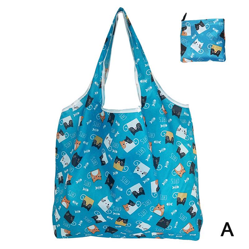 1Pc Foldable Shopping Bag Reusable Travel Grocery Bag Eco-Friendly Tote Bag