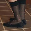 SOCKS APPEAL Pink Heart Mid Calf 30d Black
