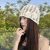New Spring and Summer Korean Three Dimensional Flower Hollow Pink Knitted Hat for Women with Niche Face Showing Small Wool Hat