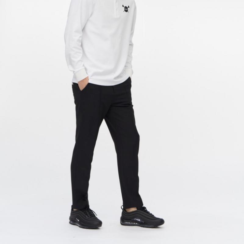 GOXO Tapered Fit Pintuck Pants Black Give Me Buddy